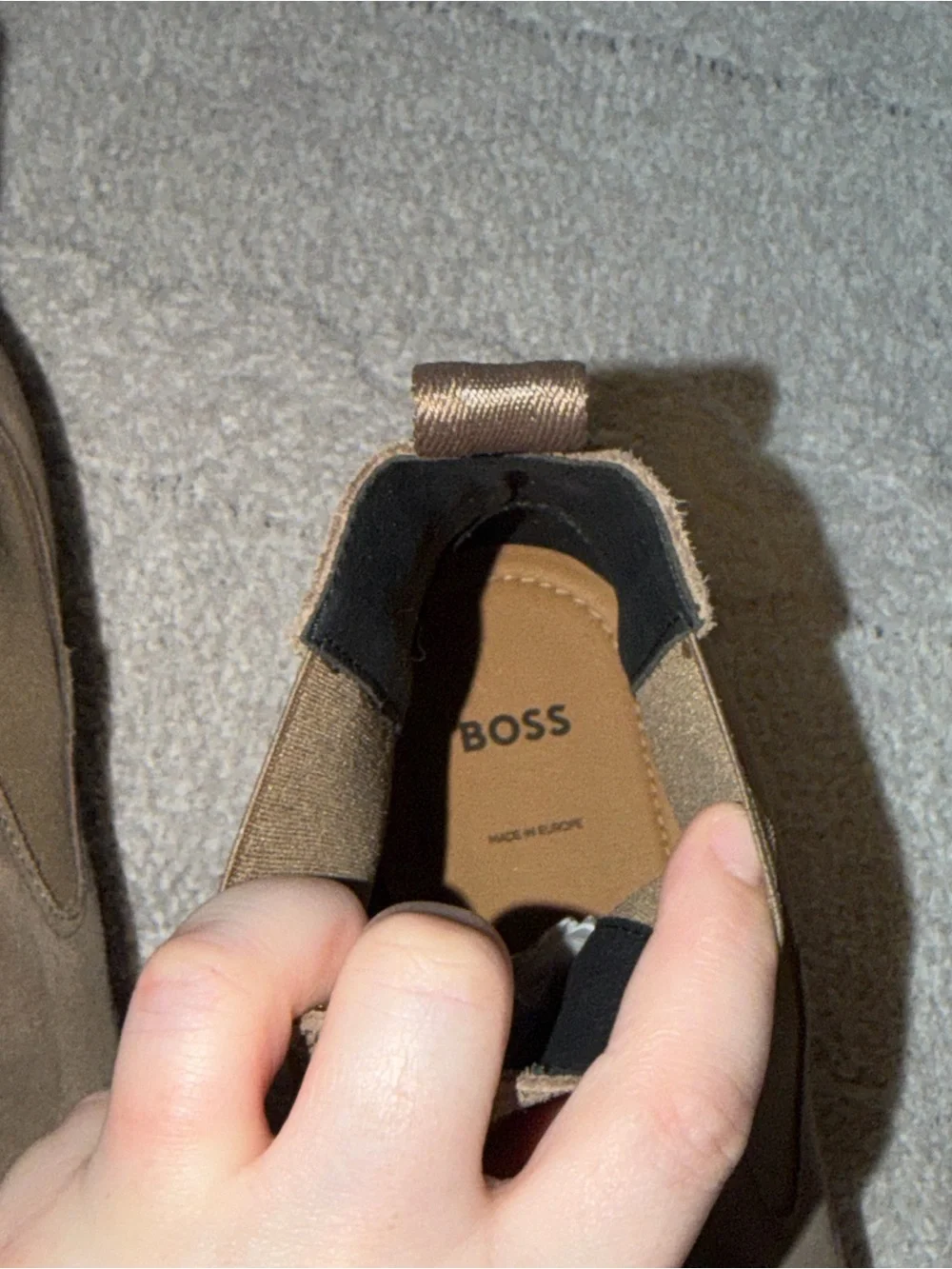 Men’s BOSS Kope Suede Chelsea Boots Hugo Boss Size EU 41 US 8 Quiet Luxury